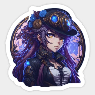 Steampunk Girl Sticker